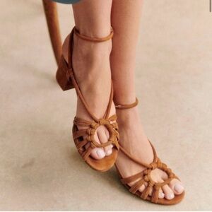 Sézane Gloria heeled Sandals in Camel 38/8 Preowned